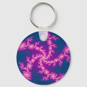 Purple Swirl - Fractal Art Key Ring