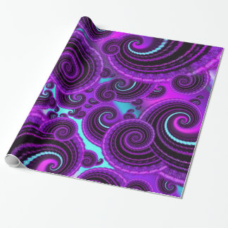 Purple Swirl Fractal Art Pattern Wrapping Paper