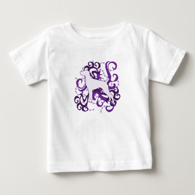 Purple Swirl German Shorthaired Pointer Baby T-Shirt (Front)