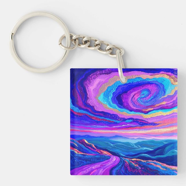 Purple Swirl Key Ring (Front)