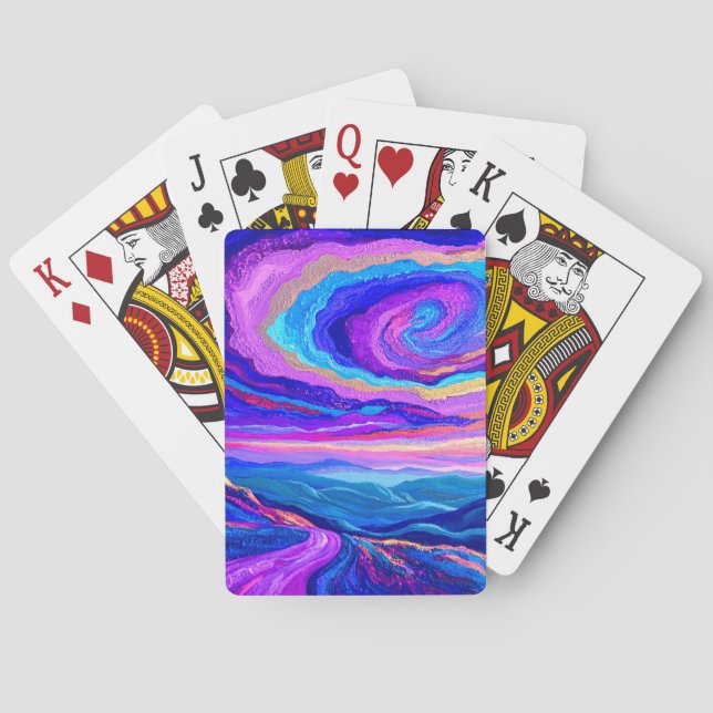 Purple Swirl Playing Cards (Back)