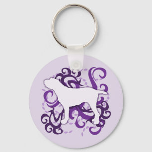 Purple Swirl Spinone Italiano Key Ring