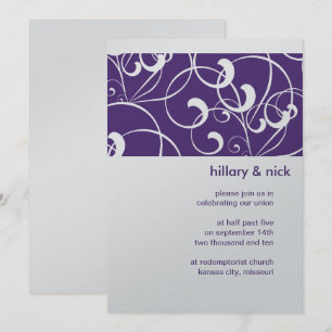 Purple Swirl Wedding Invitation