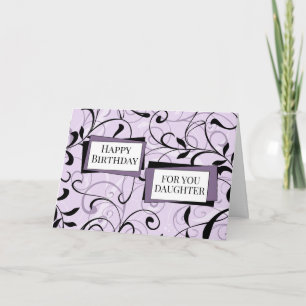 Purple Swirls Daughter Birthday Card