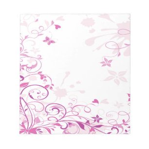 Purple Swirls Flowers Notepad