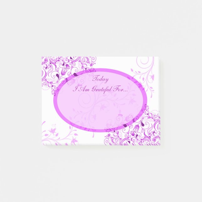 Purple Swirls Helpful Self Help Healing Gratitude Post-it Notes (Front)