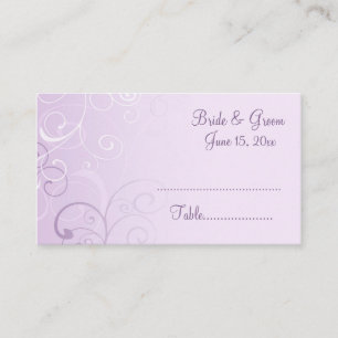Purple Swirls Wedding Place Setting Cards