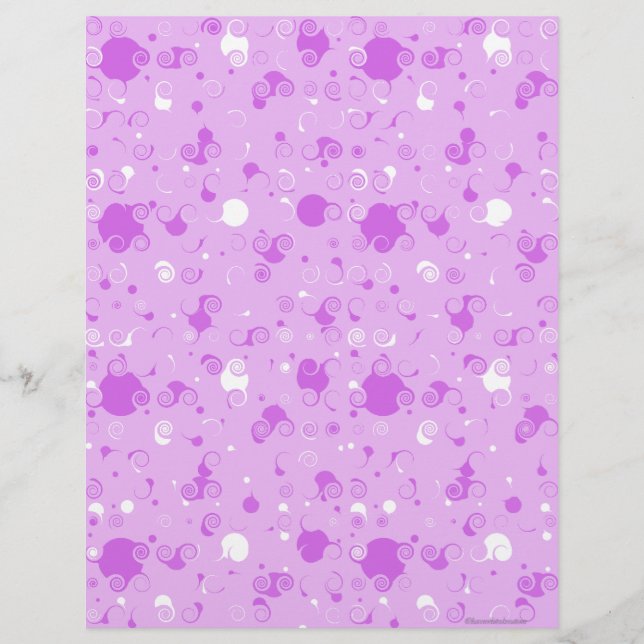 Purple Swirly Scrapbook Paper (Front)