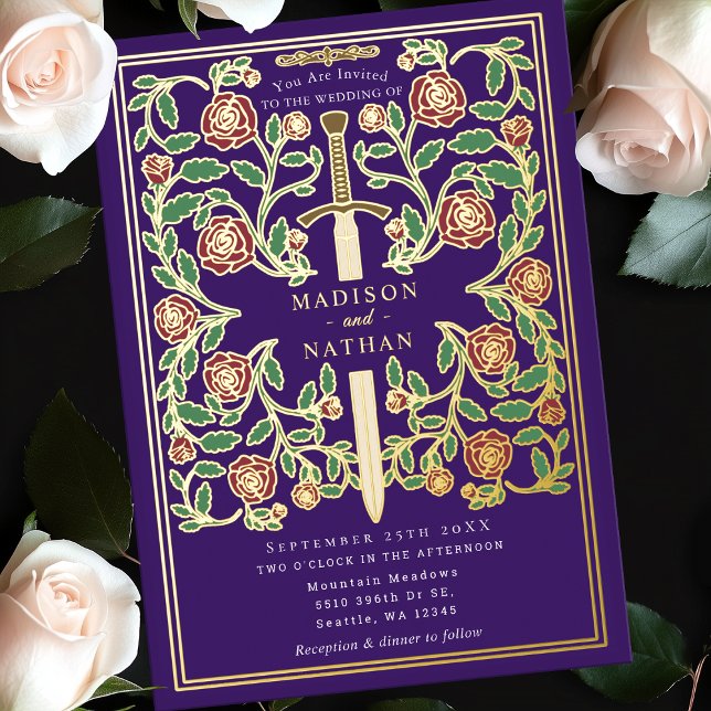 Purple Sword Floral Medieval Fantasy Wedding  (Creator Uploaded)