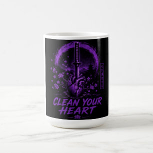Purple Sword Heart – Clean Your Heart Coffee Mug