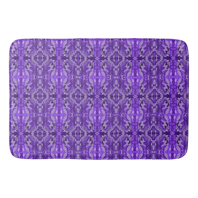 Purple Symmetrical Diamond Shaped Pattern Bath Mat (Front)