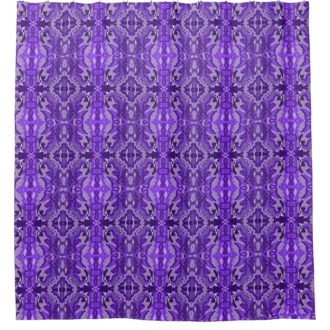 Purple Symmetrical Diamond Shaped Pattern Shower Curtain (Front)