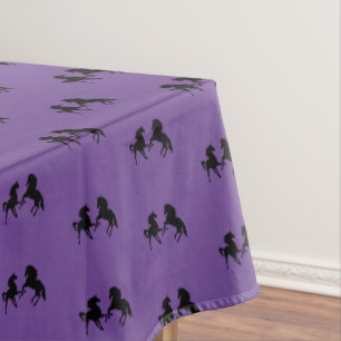 Purple Tablecloth with Horses - Choose Colour