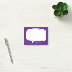 purple Talk Bubble Personalised Name speech bubble Post-it Notes