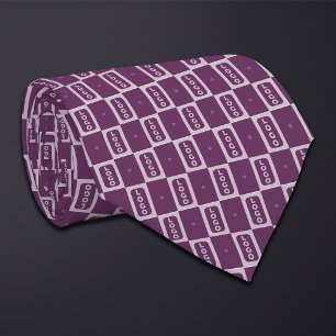 Purple (Tall Rectangle) Logo Chequerboard Tie