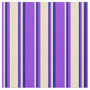 Purple, Tan, and Blue Coloured Lines Fabric