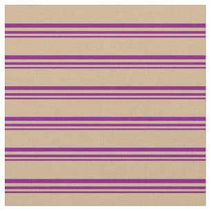 Purple & Tan Pattern of Stripes Fabric