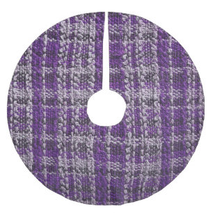 Purple tartan fabric: textured background. brushed polyester tree skirt