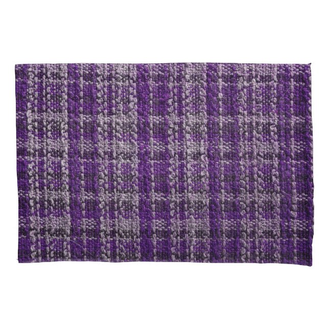 Purple tartan fabric: textured background. pillowcase (Front)