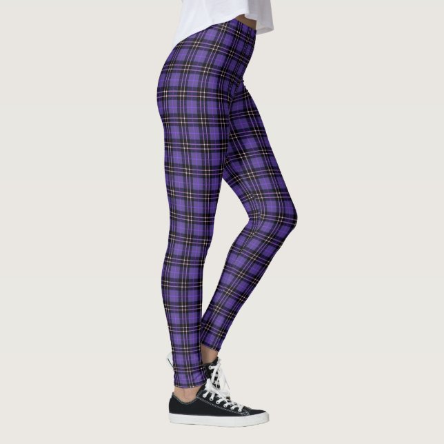 Purple Tartan Plaid Leggings (Right)
