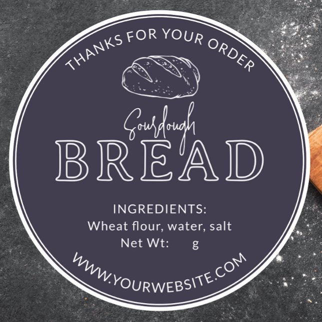 Purple Taupe Rustic Sourdough Bread  Sticker (Creator Uploaded)