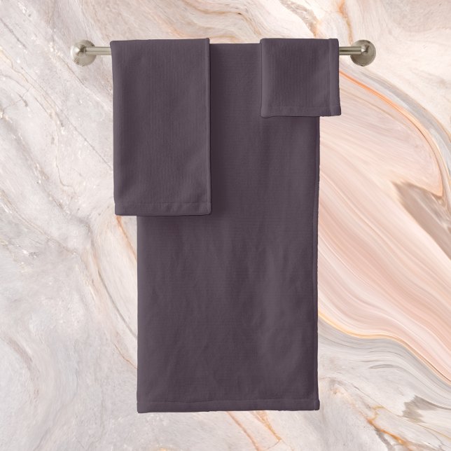 Purple Taupe Solid Colour Bath Towel Set (Creator Uploaded)