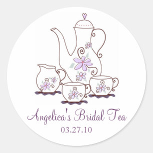 Purple Tea Set Bridal Tea Stickers