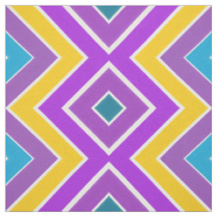 Purple Teal and Gold Modern Design Fabric