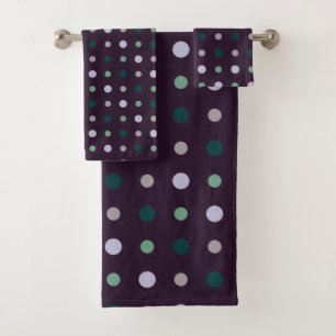 Purple, Teal and green Bath Towel Set