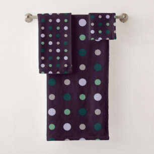 Purple, Teal and green Bath Towel Set