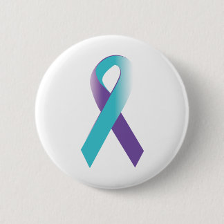 Purple & Teal Awareness Ribbon 6 Cm Round Badge