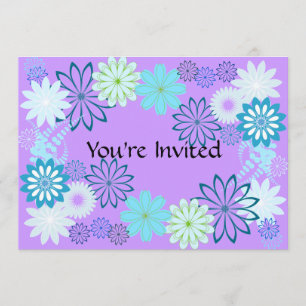 Purple & Teal Birthday Invitation