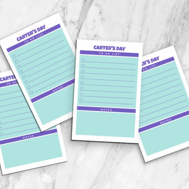 Purple Teal Cute To Do List Notes Organised Day (Creator Uploaded)