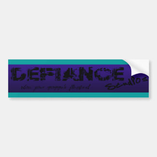Purple & Teal Defiance Studios Logo Bumper Sticker