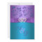 Purple, Teal Floral Hearts Monogram Wedding Invite