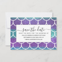 Purple Teal Glitter Mermaid Scallop Scales