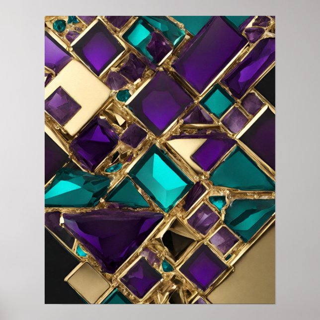 PURPLE TEAL MOSAIC WALL ART (Front)
