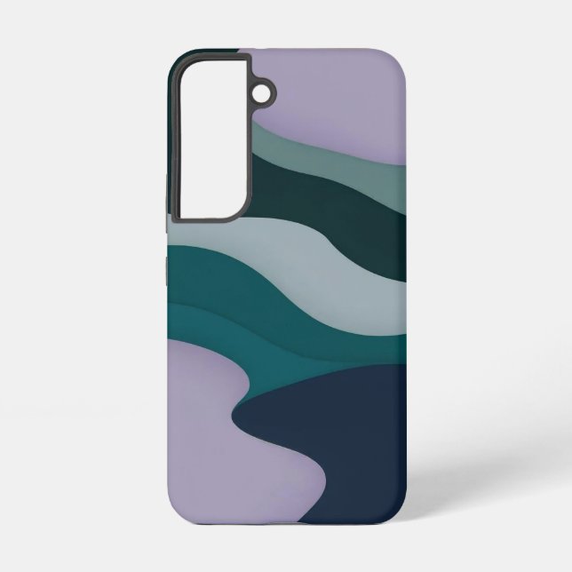 Purple, Teal & Navy Minimalist Design Samsung Galaxy S22 Case (Back)