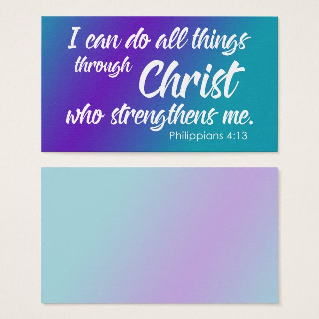 Purple & Teal Ombre, Philippians 4:13 Scripture (Front & Back)