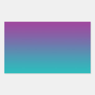 Purple & Teal Ombre Rectangular Sticker