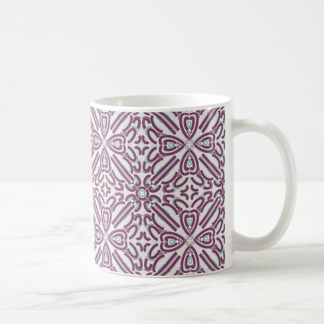 Purple & Teal Pattern Coffee Mug (Right)