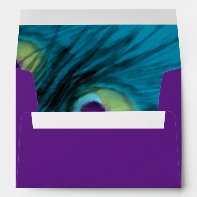 Purple Teal Peacock Envelope (Back (Bottom))