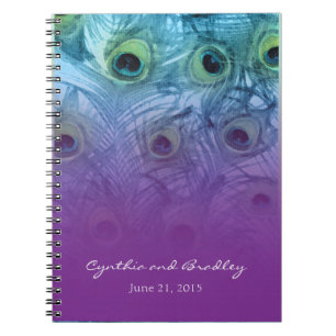 Purple Teal Peacock Notebook