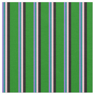 Purple, Teal, Pink, Black & Green Coloured Lines Fabric