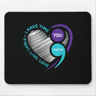 Purple Teal Suicide Awareness Shirts Semi Colon Yo Mouse Pad