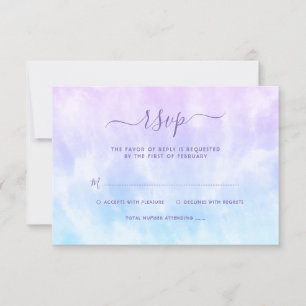 Purple Teal Tie Dye Bat Mitzvah RSVP Card