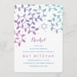 Purple   Teal Tree of Life Bat Mitzvah Invitations<br><div class="desc">Pretty tree of life Bat Mitzvah invitations featuring swirling leaves and a Star of David in pretty purple and teal watercolor. Customise these unique invitations yourself online.</div>