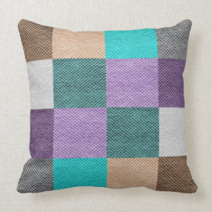Purple Teal Turquoise Modern Decorative Large Cushion