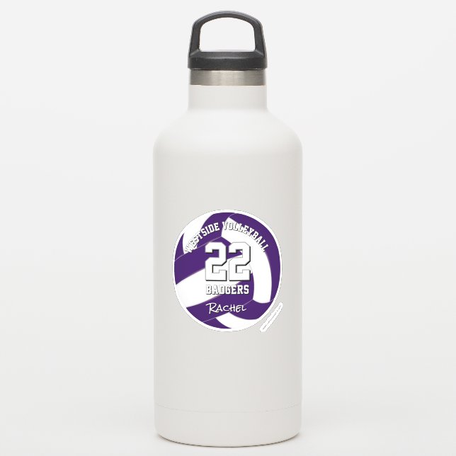 purple team colours volleyball player (Waterbottle)