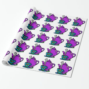 Purple Teapot Wrapping Paper